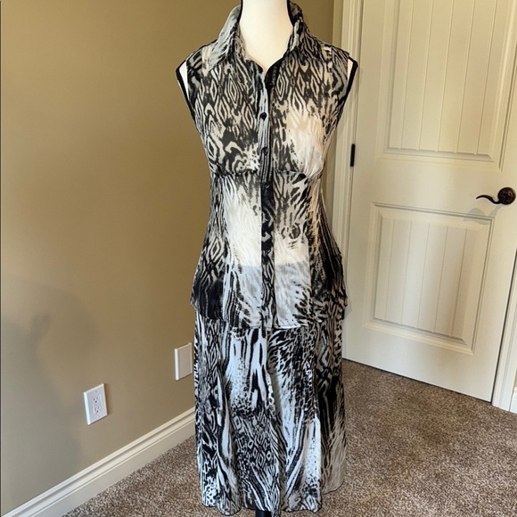 Reitmans Black and White Coordinated Skirt and Top Set Flowy Women's Size S/7 - Picture 1 of 16